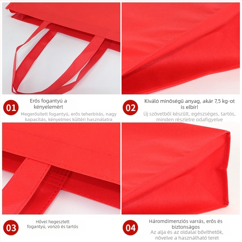 Logóval ellátott laminált nemszőtt táska, környezetbarát bevásárlótáska, promóciós táska, vastag 3D válltáska