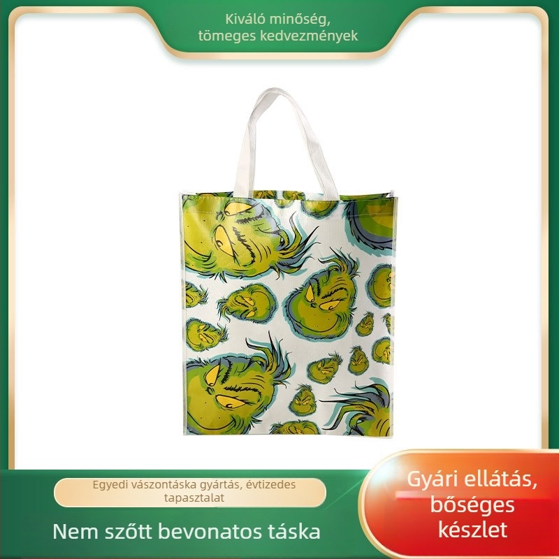 Laminált nemszövött tote táska vászonhatású megjelenéssel, logóval ellátott reklám táska