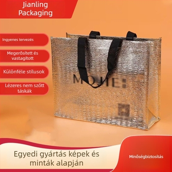 Lézerrel laminált termoszigetelt nemszőtt táska testreszabható logóval