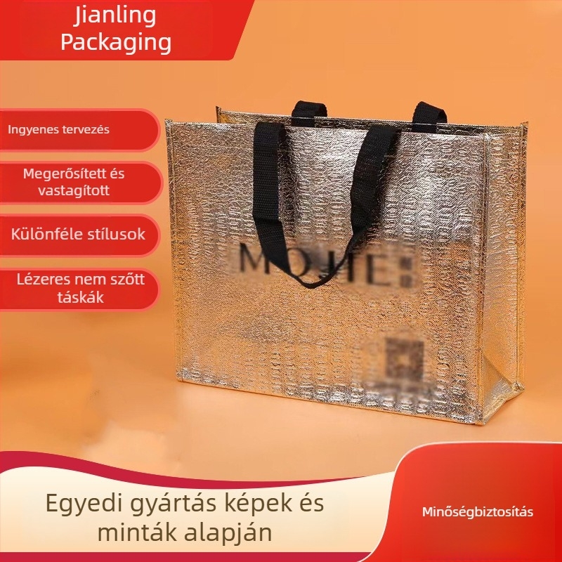 Lézerrel laminált termoszigetelt nemszőtt táska testreszabható logóval