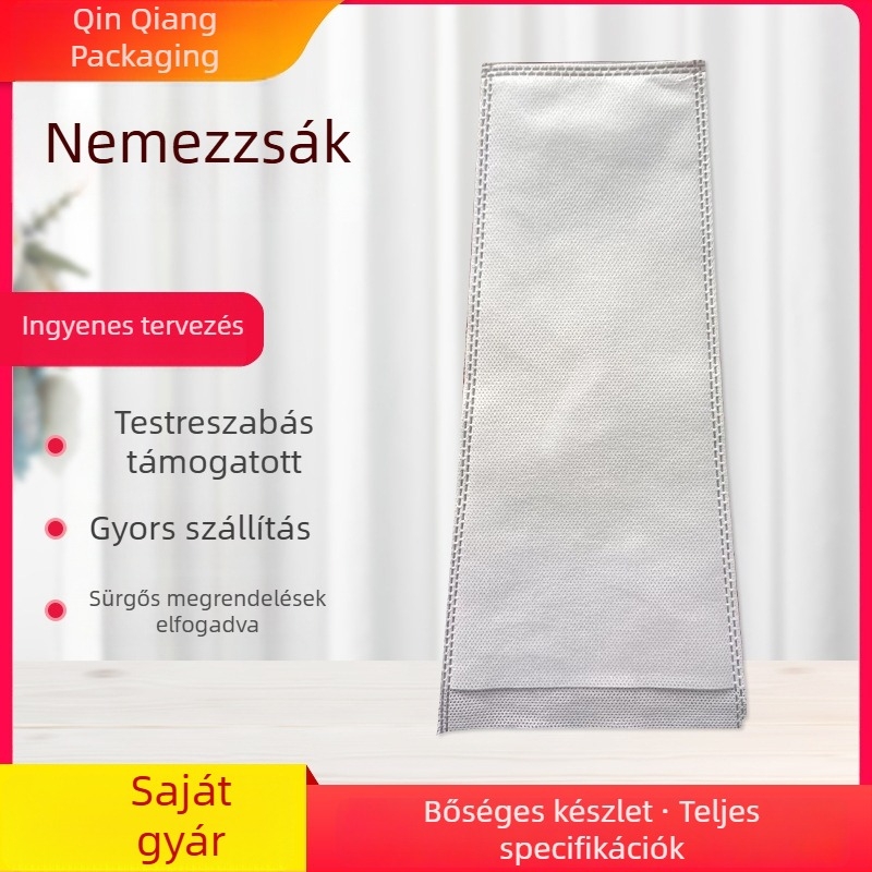 Nem szőtt anyagból készült porvédő tasak cipők és elektronikai termékek csomagolásához, síknyílású tároló