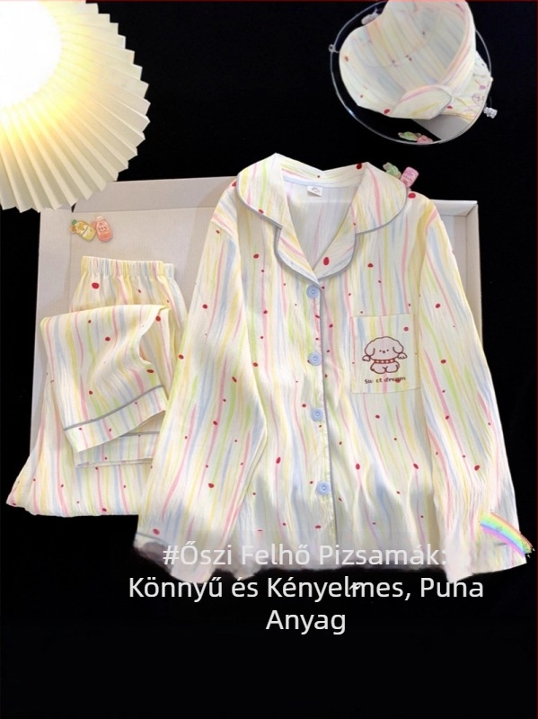 Cloud Cotton anyagú pizsama lányoknak kockás mintával és mesefigurás mintával, gyermekeknek és tiniknek