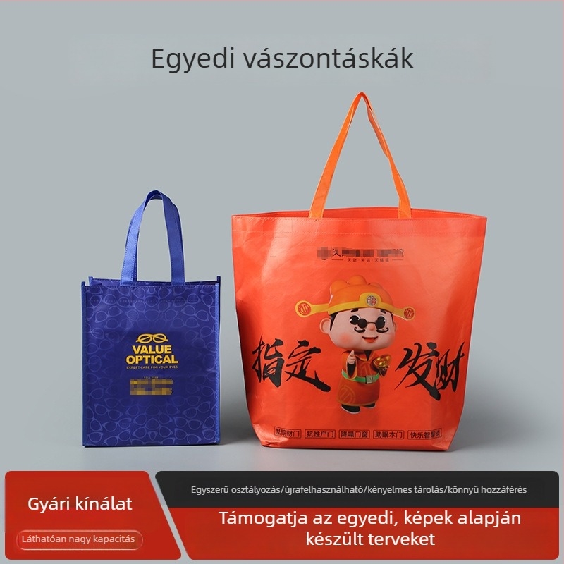 Személyre szabott nagy kapacitású vastagabb nem szövött tote táska logóval