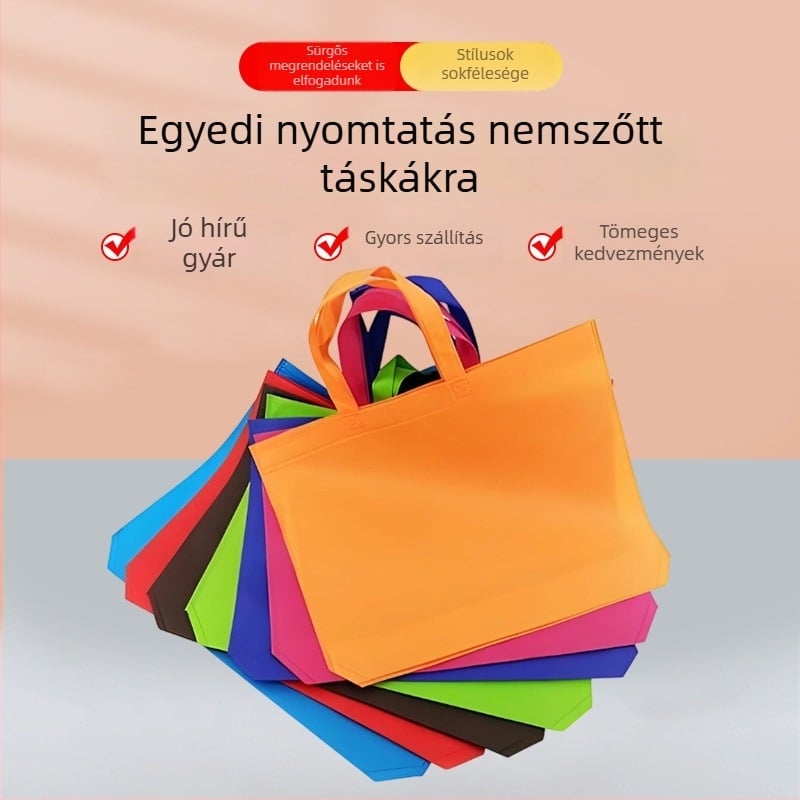 Személyre szabott nemszövött táskák reklám- és promóciós célokra; tote- és Oxford anyagú táskák nyomtatott mintával