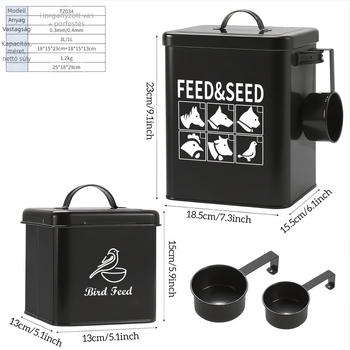 Fém kisállat eledel tároló, kutyáknak, macskáknak és kisméretű állatoknak, Freeze-Dried nassolnivalók tárolására
