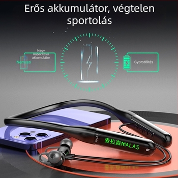 Be More Bright új sport Bluetooth nyakpántos fülhallgató, hosszú üzemidő, vízálló, zajszűrés futáshoz