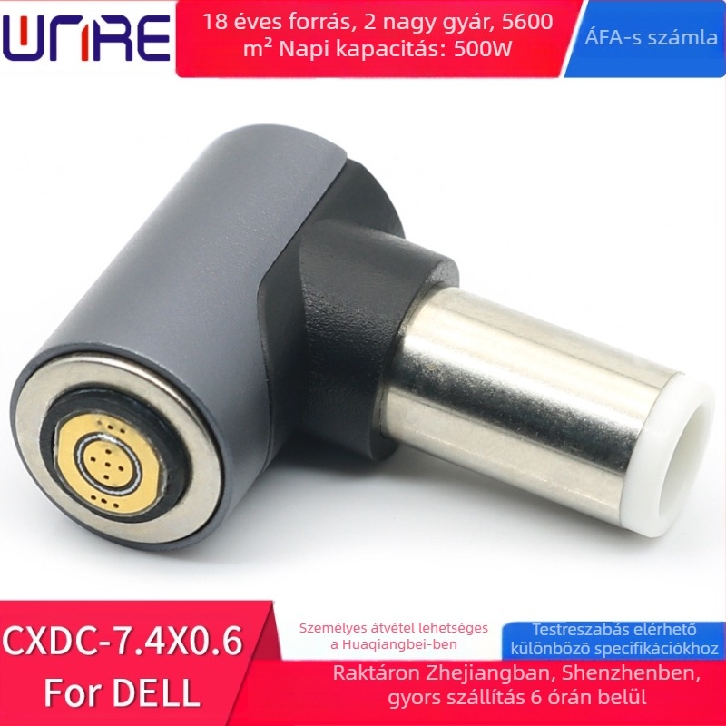 CXDC-7.4x0.6 Dell mágneses DC adapter kör csatlakozóval, mágneses gyors töltés, férfi csatlakozó