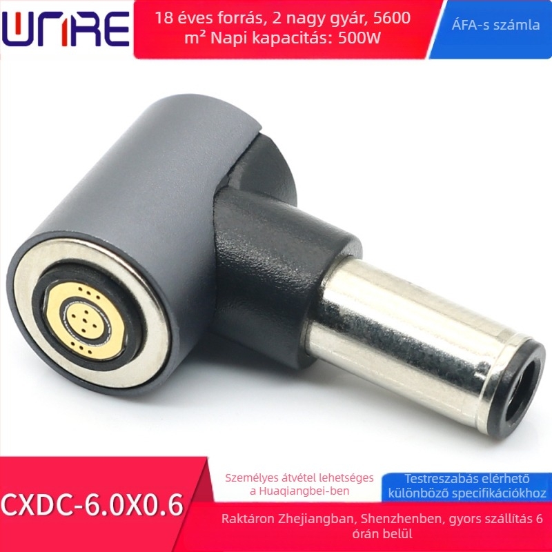 CXDC-7.4x0.6 Dell mágneses DC adapter kör csatlakozóval, mágneses gyors töltés, férfi csatlakozó