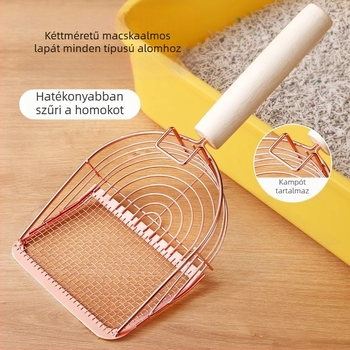 Rozsdamentes acél macskaalomkanál finom lyukakkal, nagy méretű