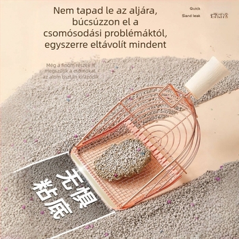 Rozsdamentes acél macskaalomkanál finom lyukakkal, nagy méretű
