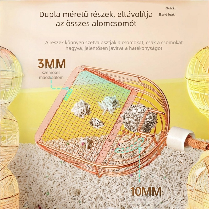 Rozsdamentes acél macskaalomkanál finom lyukakkal, nagy méretű