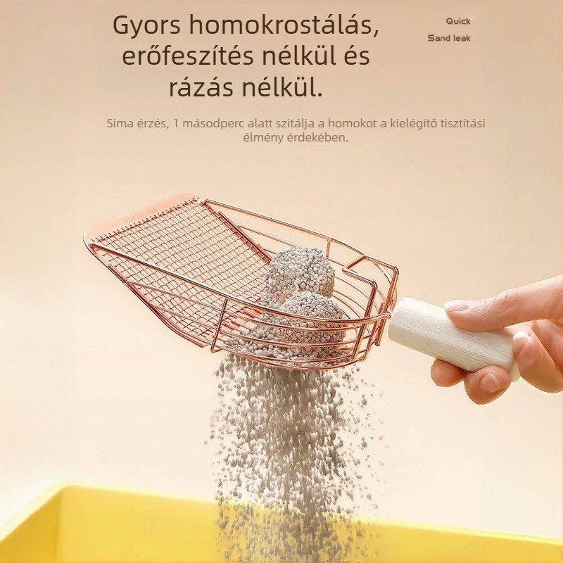 Rozsdamentes acél macskaalomkanál finom lyukakkal, nagy méretű