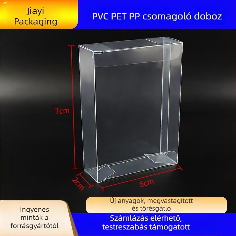 Áttetsző PVC csomagolódoboz, műanyag, négyzet alakú, matt felületű, összecsukható doboz ajándékokhoz és háziállat-játékokhoz