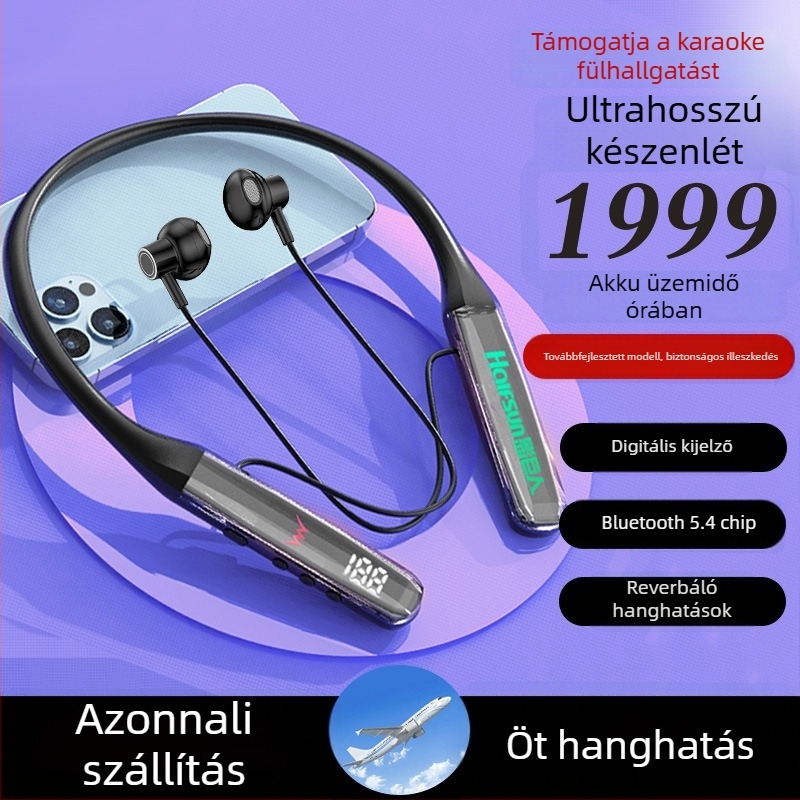 HALFSun Shadow Giant Esports Bluetooth nyakpántos fejhallgató, ultra hosszú üzemidő, hangkártya, professzionális karaoke, erőteljes basszus