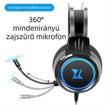 X8 vezetékes játékfejhallgató PC-hez és notebookhoz, 3,5 mm-es csatlakozóval