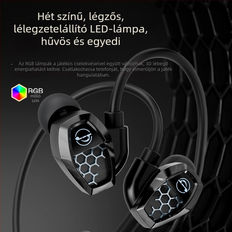 ZG1 Vezetékes in-ear e-sport fejhallgató mikrofonnal, telefonhoz és PC-hez, Hi-Fi hangzás
