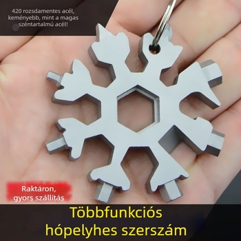 Multifunkciós hópehely alakú kulcs, kültéri eszközök készlet, hordozható palacknyitó, nyolcszögű ötvözetből készült univerzális palacknyitó