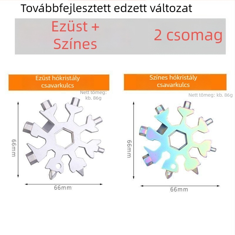 Multifunkciós hópehely alakú kulcs, kültéri eszközök készlet, hordozható palacknyitó, nyolcszögű ötvözetből készült univerzális palacknyitó