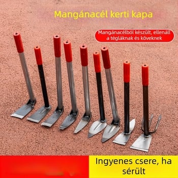 Teljesen acélból készült kerti kapáló – multifunkcionális eszköz gyomláláshoz és földmunkához virágokhoz és zöldségekhez