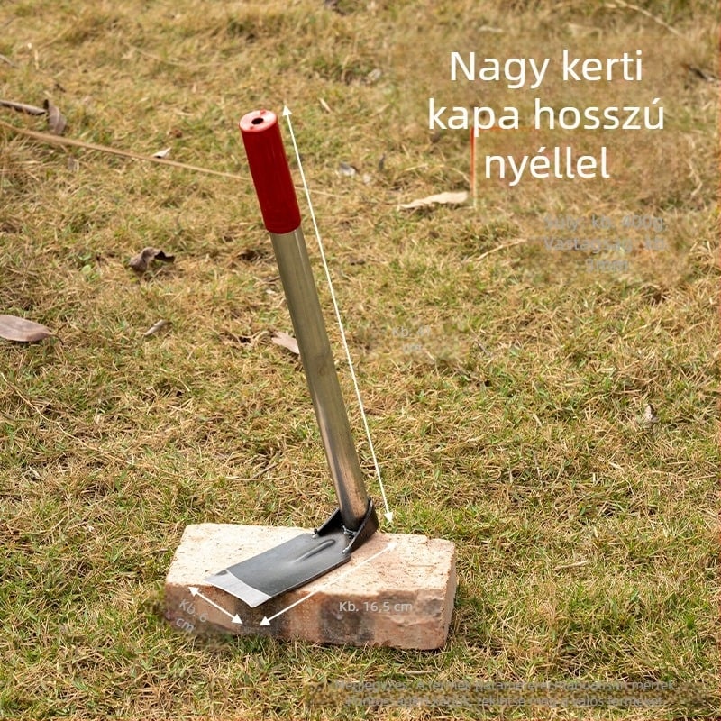 Teljesen acélból készült kerti kapáló – multifunkcionális eszköz gyomláláshoz és földmunkához virágokhoz és zöldségekhez