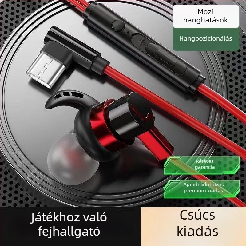 Vezetékes játékheadset, kompatibil Black Shark, Redmi K50/K40, Honor, OPPO és vivo készülékekkel, kábelre épített vezérléssel