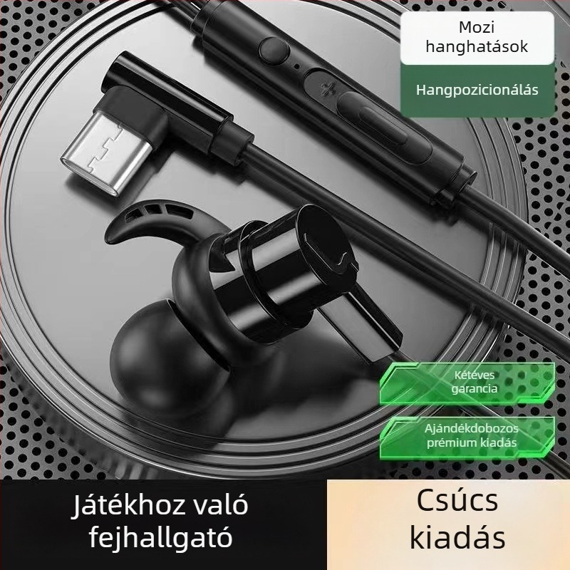 Vezetékes játékheadset, kompatibil Black Shark, Redmi K50/K40, Honor, OPPO és vivo készülékekkel, kábelre épített vezérléssel