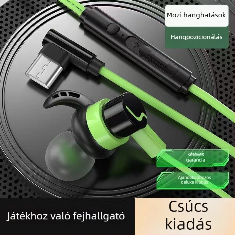 Vezetékes játékheadset, kompatibil Black Shark, Redmi K50/K40, Honor, OPPO és vivo készülékekkel, kábelre épített vezérléssel