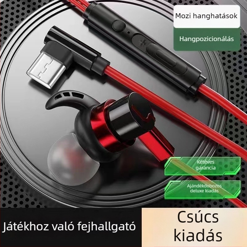 Vezetékes játékheadset, kompatibil Black Shark, Redmi K50/K40, Honor, OPPO és vivo készülékekkel, kábelre épített vezérléssel