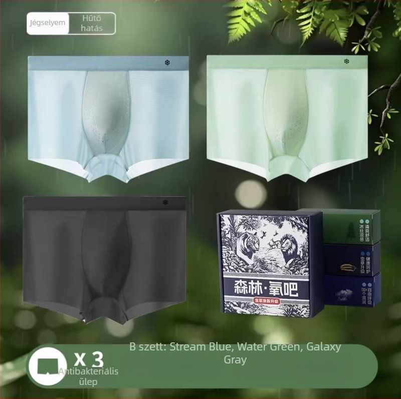 Férfi ice silk boxeralsó – ultra vékony, légáteresztő, gyorsan száradó, nagy méret