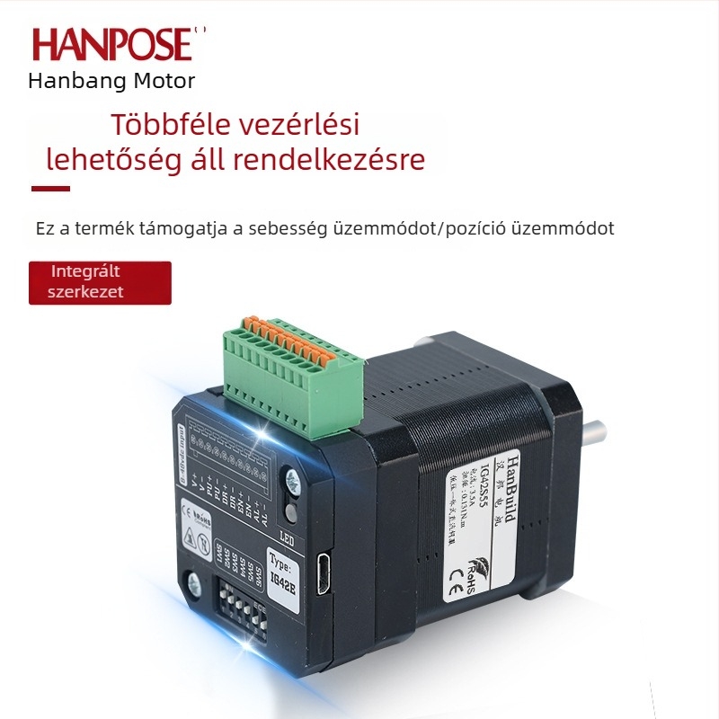42V alacsony feszültségű integrált DC servo motor, 30W/55W/80W/110W, akár 4000 rpm, csendes működés