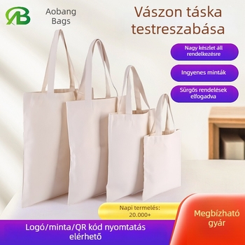 Vászon táska, testreszabható — diákoknak készült válltáska, városi utazótáska, ajándékcsomagolás, kis mennyiségű gyártás