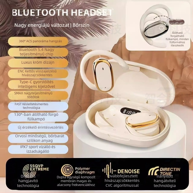 Vezeték nélküli Bluetooth fülhallgató, in-ear, sztereó hang, szilikon kivitel, akkumulátor üzemidő 4-8 óra