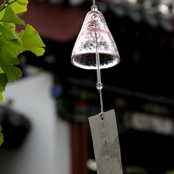 Japán stílusú üveggömbös szélcsengő otthoni dekorációhoz – kézműves, festett kristályfüggő