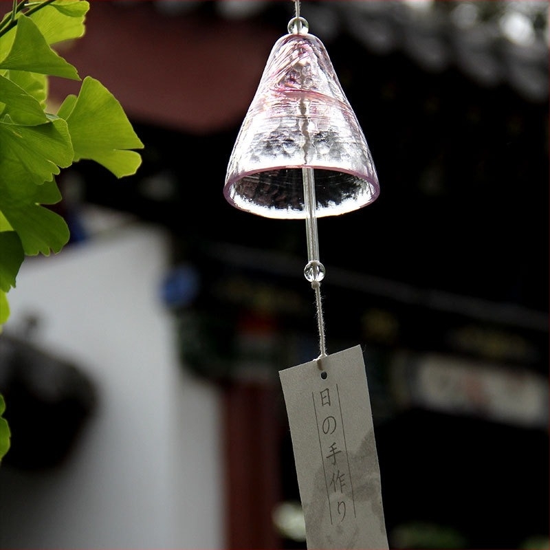 Japán stílusú üveggömbös szélcsengő otthoni dekorációhoz – kézműves, festett kristályfüggő