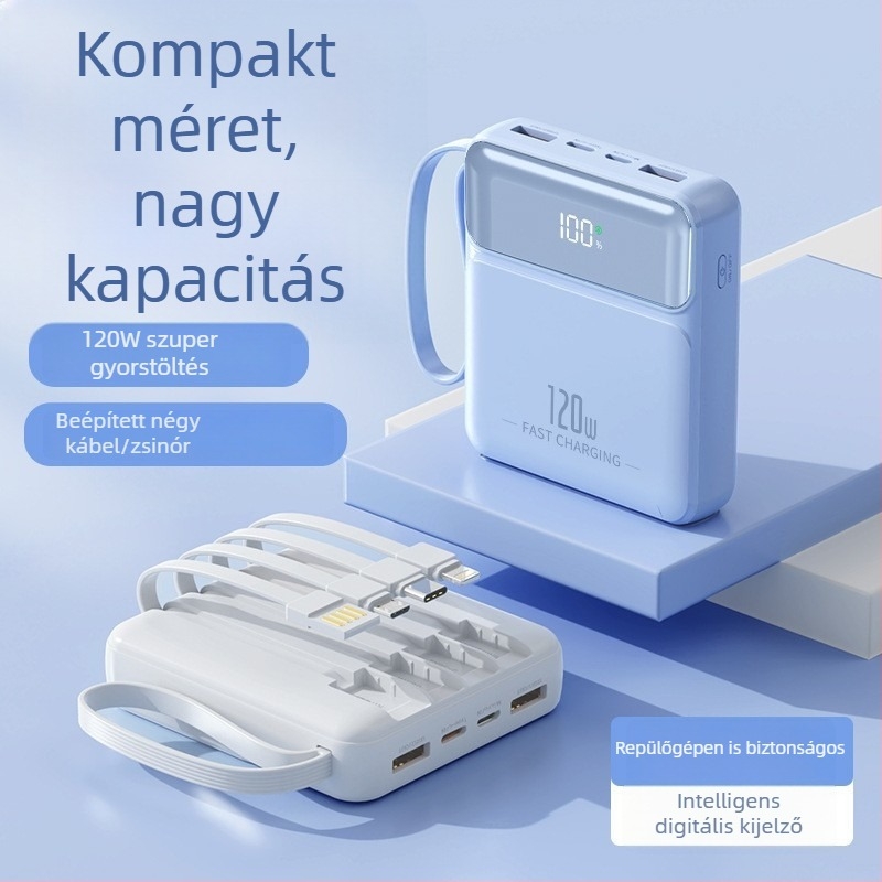 3C tanúsítvánnyal rendelkező, gyors töltésű, 20000 mAh-s nagy kapacitású power bank, repülőgépes utazáshoz, logó nyomtatással