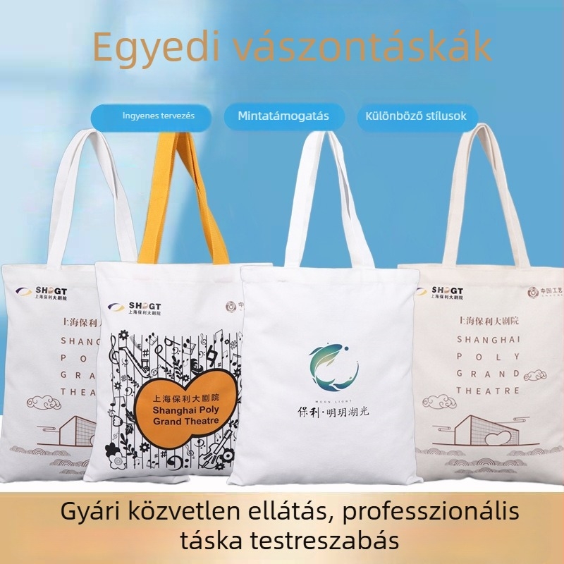Egy vállon hordható pamut vászontáska, testreszabható, kreatív diák dizájn
