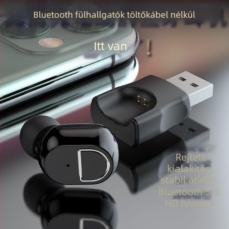 USB közvetlen töltésű vezeték nélküli Bluetooth fülhallgató, fülbe helyezhető, magánminta, ultra magas hangminőség