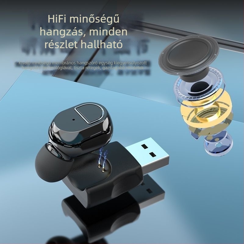 USB közvetlen töltésű vezeték nélküli Bluetooth fülhallgató, fülbe helyezhető, magánminta, ultra magas hangminőség