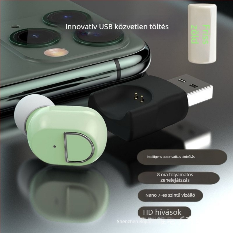USB közvetlen töltésű vezeték nélküli Bluetooth fülhallgató, fülbe helyezhető, magánminta, ultra magas hangminőség