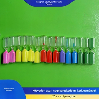 Üvegből készült homokóra, 1–5 perc, toll- és játék kiegészítők