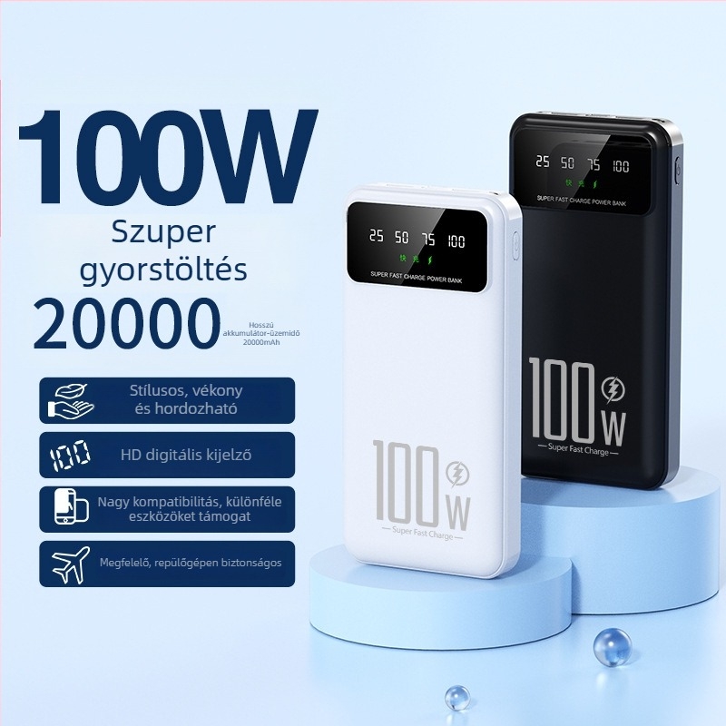 Power bank 20000mAh PD gyors töltés, kétsirányú töltés, 22.5W