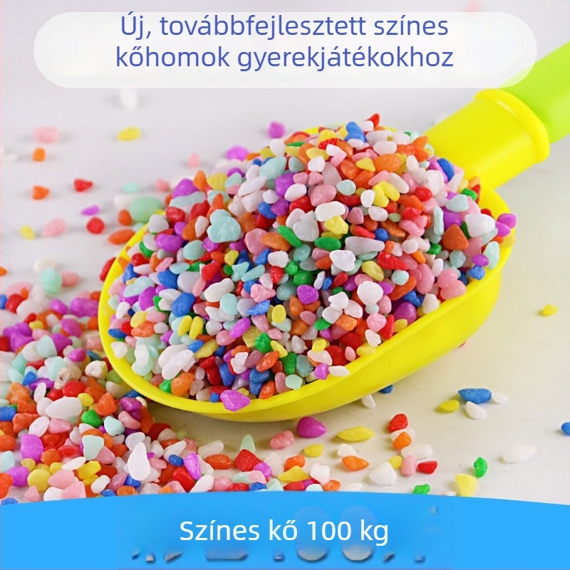 Színes köves homok játék gyerekeknek, 2–3 mm-es kövek, mosható homok