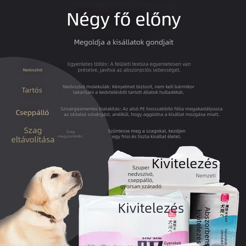 Háziállat pelenkák és vizelet alátétek — nedvszívó, szagkontroll, szivárgásmentes