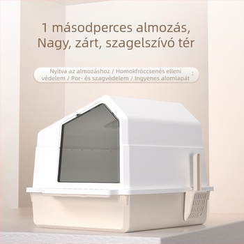 Extra nagy, teljesen zárt macskaalomtálca