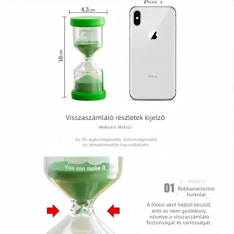 Gyümölcs alakú homokóra, tanuláshoz ideális elegáns asztali dísz, kreatív ajándék logó nyomtatási lehetőséggel