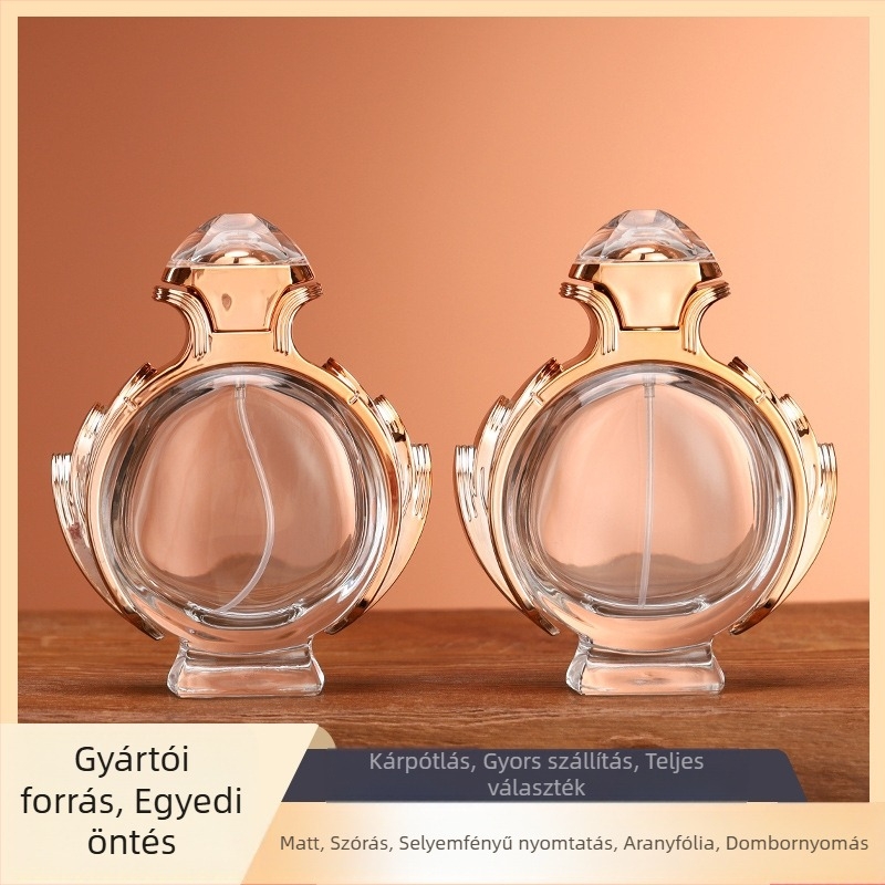 100 ml-es üvegparfüm, snap-on kupakkal, luxus és istenség ihletésű, átlátszó