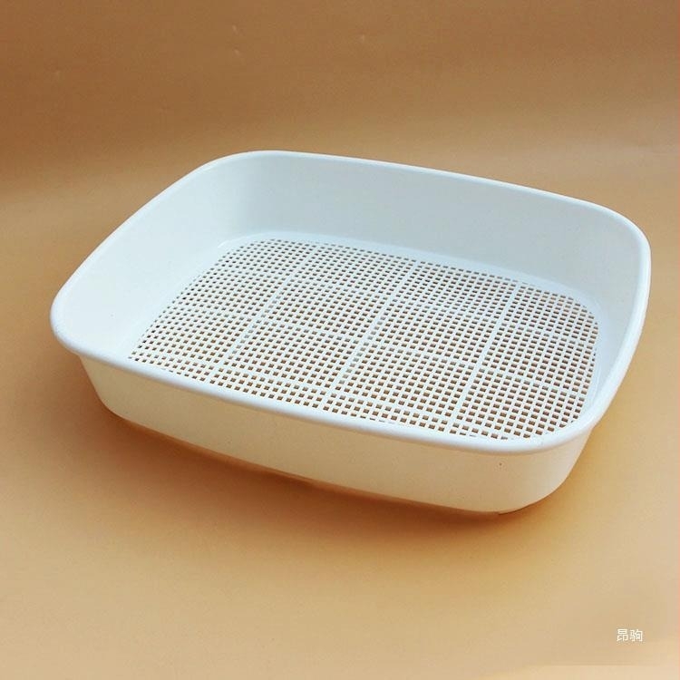 Önálló macskaalom tálca rács granulált fenyőfaalomhoz, kristályalomhoz és tofu alomhoz
