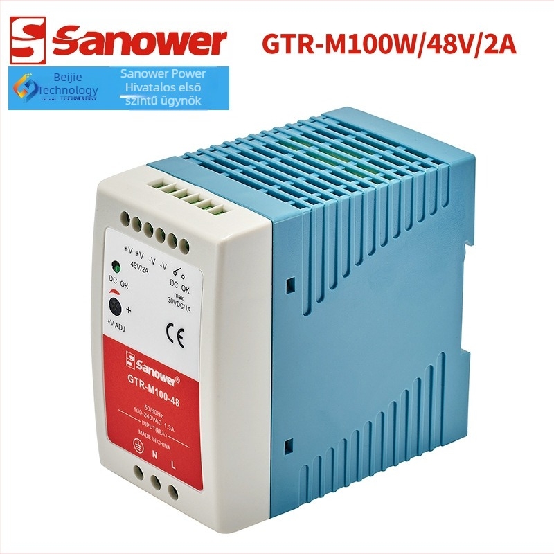 MDR/GTR-M100W 48V 2A egyfázisú műanyag házú sínre szerelhető kapcsolóüzemű tápegység alacsony feszültségű konverzióhoz