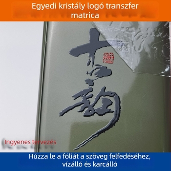 UV-transzfer matrica logóval kristálycímkére – üveg teás pohárhoz – forró bélyegzés dizájn