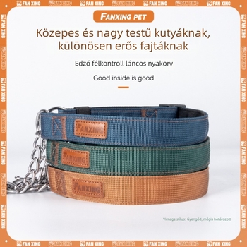 P‑lánc kutyanyakörv, külső nylonból, közepes és nagy testű kutyáknak